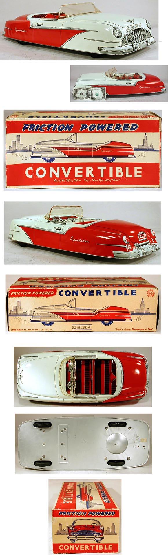 1955 Marx, Friction Powered Sportster Convertible in Original Box